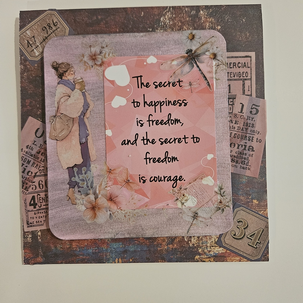 Inspirational Art Print with Pink and Brown Accents